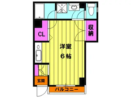 ハイムサンケイ(ワンルーム/1階)の間取り写真