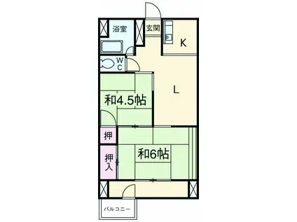 マンション新川(2DK/2階)の間取り写真