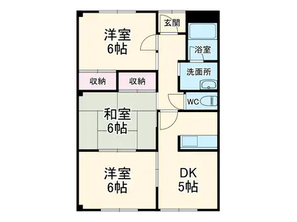 フリッシュフレッタ(3DK/3階)の間取り写真