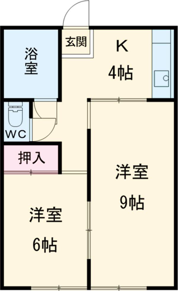 平和マンション(1DK/1階)の間取り写真