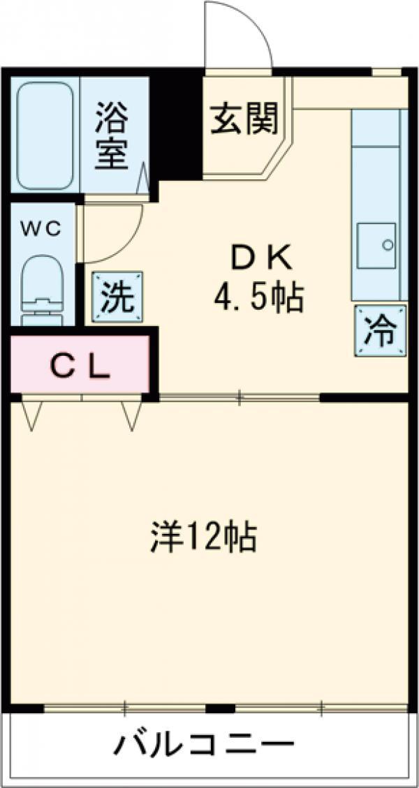 平和マンション(1DK/2階)の間取り写真