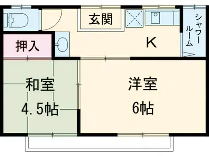 辻子マンション(2K/3階)の間取り写真