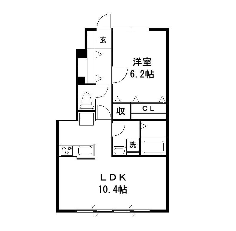 グリーンリーブス南流山(1LDK/1階)の間取り写真