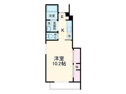 グランデ マルバローザ 弐番館(1K/1階)の間取り写真