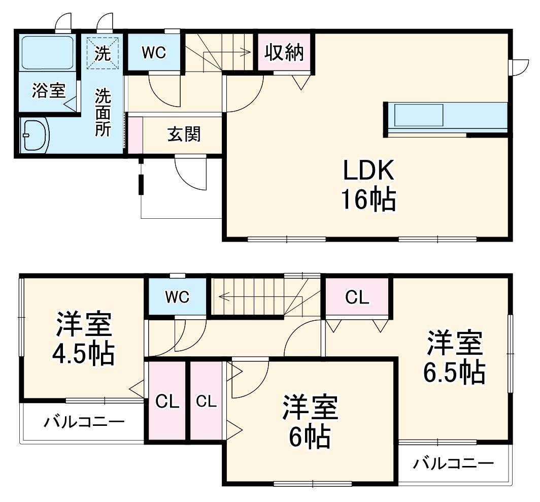 西武池袋・豊島線 所沢駅 徒歩10分 2階建 築4年(3LDK)の間取り写真