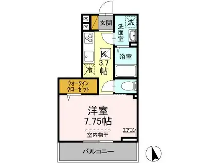 KT 5TH(1K/3階)の間取り写真