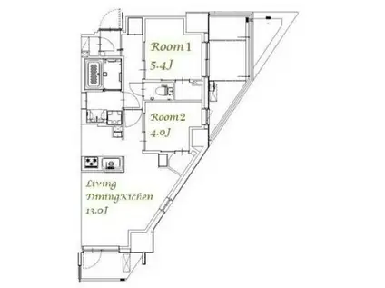 スプランディッド西日暮里(2LDK/13階)の間取り写真