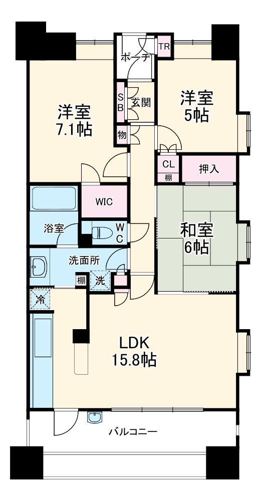 びゅうパルク柏中央町(3LDK/10階)の間取り写真