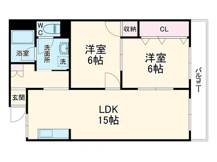 第2松原マンション(2LDK/3階)の間取り写真