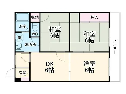 第2松原マンション(3DK/3階)の間取り写真