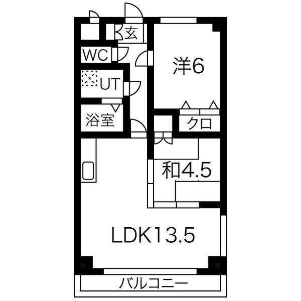 ラ・フレーズ(2LDK/1階)の間取り写真