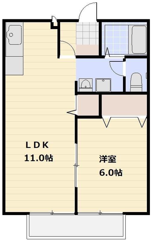 STELLAMIA(1LDK/1階)の間取り写真