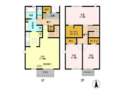 ＢＬＥＳＳ　ＨＯＵＳＥ柏西町Ｄ(3LDK)の間取り写真