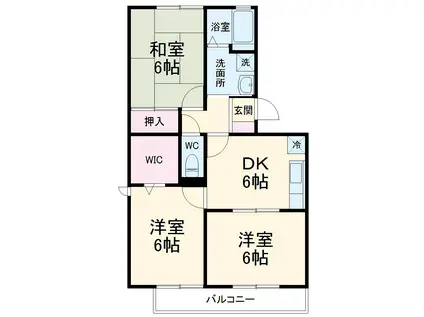 ウエストシティⅢ(3DK/3階)の間取り写真