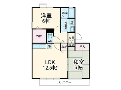 ウエストシティ6(2LDK/3階)の間取り写真