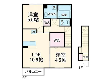 イル・リジェール(2LDK/2階)の間取り写真