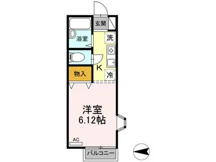 レスポワールS(1K/1階)の間取り写真