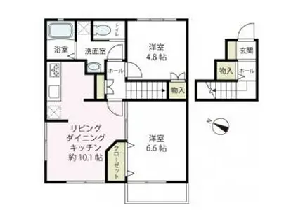 エルメゾンネクスト(2LDK/2階)の間取り写真