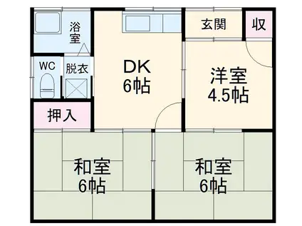 高崎線 深谷駅 徒歩14分 1階建 築38年(3DK)の間取り写真