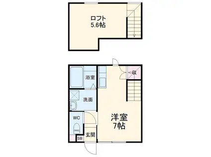 ウィステリア(ワンルーム/1階)の間取り写真