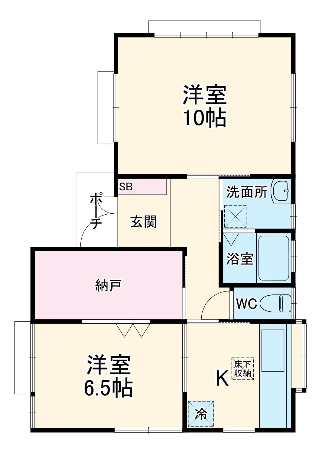 中央本線 相模湖駅 バス乗車時間：13分 道志橋バス停で下車 徒歩4分 1階建 築23年(2SK)の間取り写真