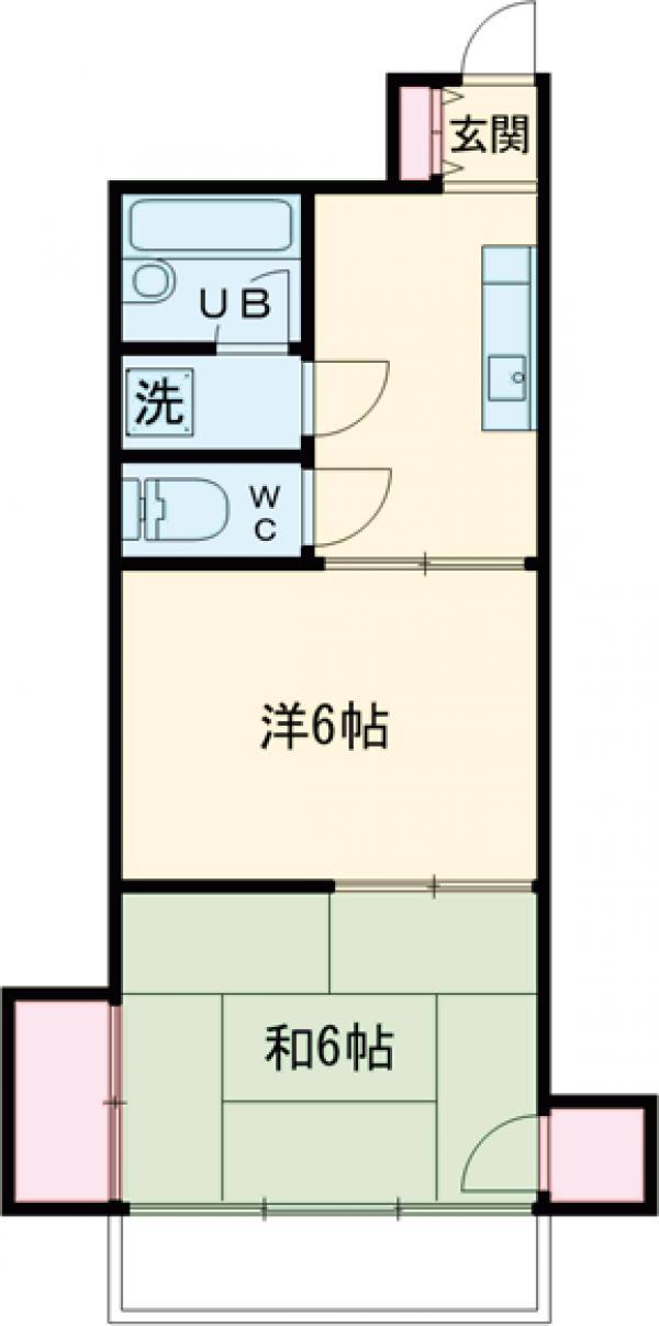 ラフォーレ町屋2(2K/3階)の間取り写真