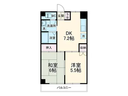 浅野コーポ(2DK/2階)の間取り写真