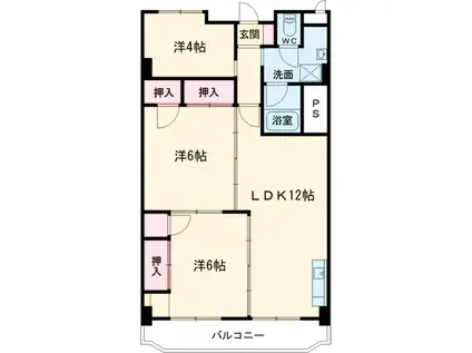 コーポ小尾(3LDK/3階)の間取り写真