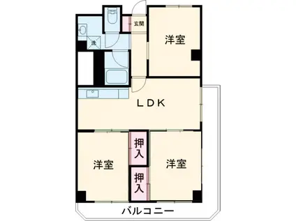 コーポ小尾(3LDK/4階)の間取り写真