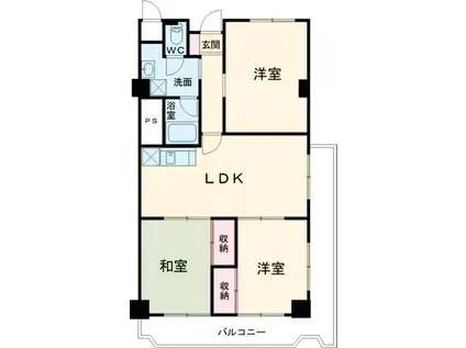 コーポ小尾(3LDK/8階)の間取り写真