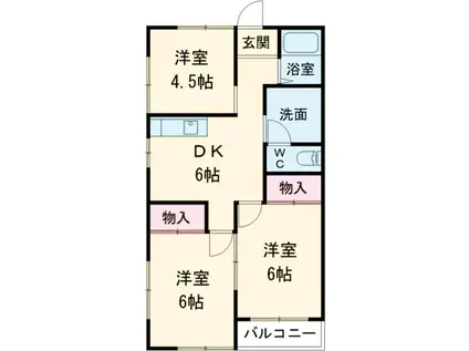 コーポすぎB(3DK/1階)の間取り写真
