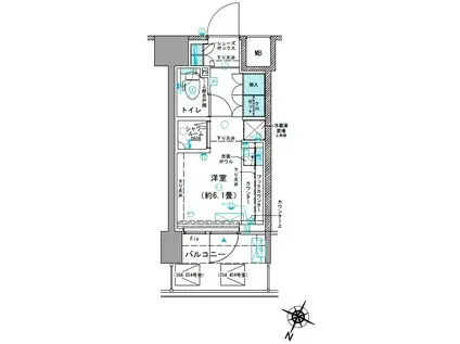 コムレジ赤羽 学生棟(ワンルーム/3階)の間取り写真