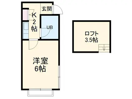 第5メゾン稲垣(ワンルーム/2階)の間取り写真