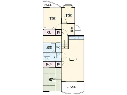 ヴィラ若葉台(3LDK/1階)の間取り写真