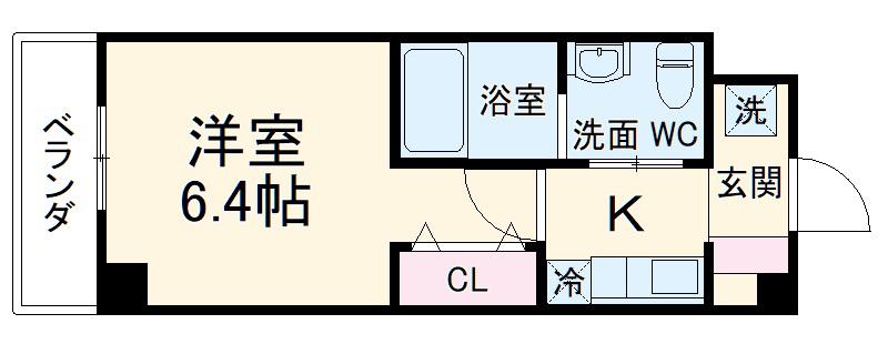 エクセル豊中北(1K/3階)の間取り写真