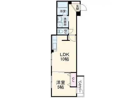 プレジール曽根(1LDK/2階)の間取り写真
