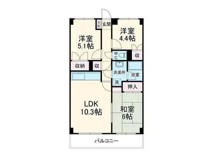 エスポワール(3LDK/3階)の間取り写真