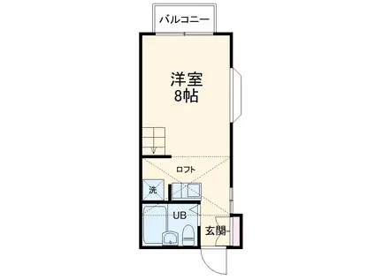 グランモア・ラ・メールD(ワンルーム/2階)の間取り写真