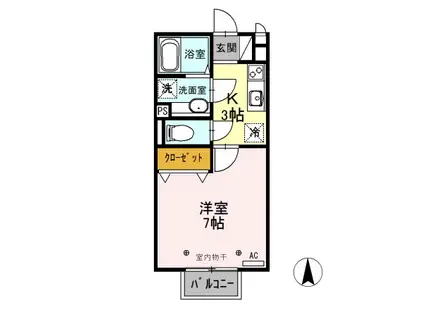 TESHIMA&CO(1K/2階)の間取り写真