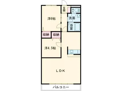 メゾン・ボヌール(2LDK/4階)の間取り写真