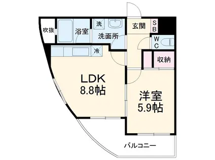 エルラード北里Ⅰ(1LDK/1階)の間取り写真
