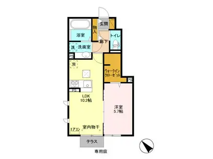 コンフォールコートⅡ(1LDK/1階)の間取り写真