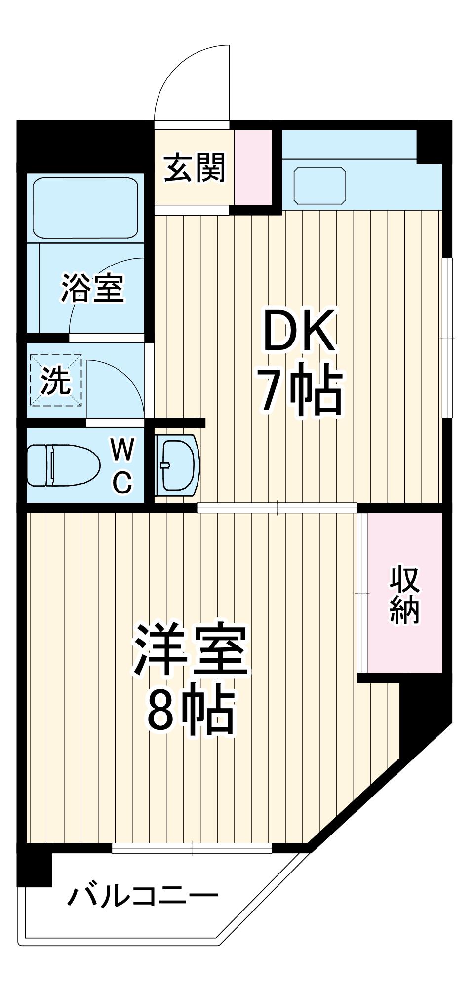 第3キングビル(1DK/4階)の間取り写真