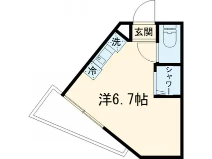 CUBE KANAMACHI Ⅴ(ワンルーム/2階)の間取り写真