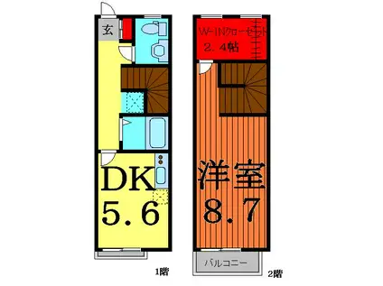 ハイツ・カルチャア　米島(1SDK)の間取り写真
