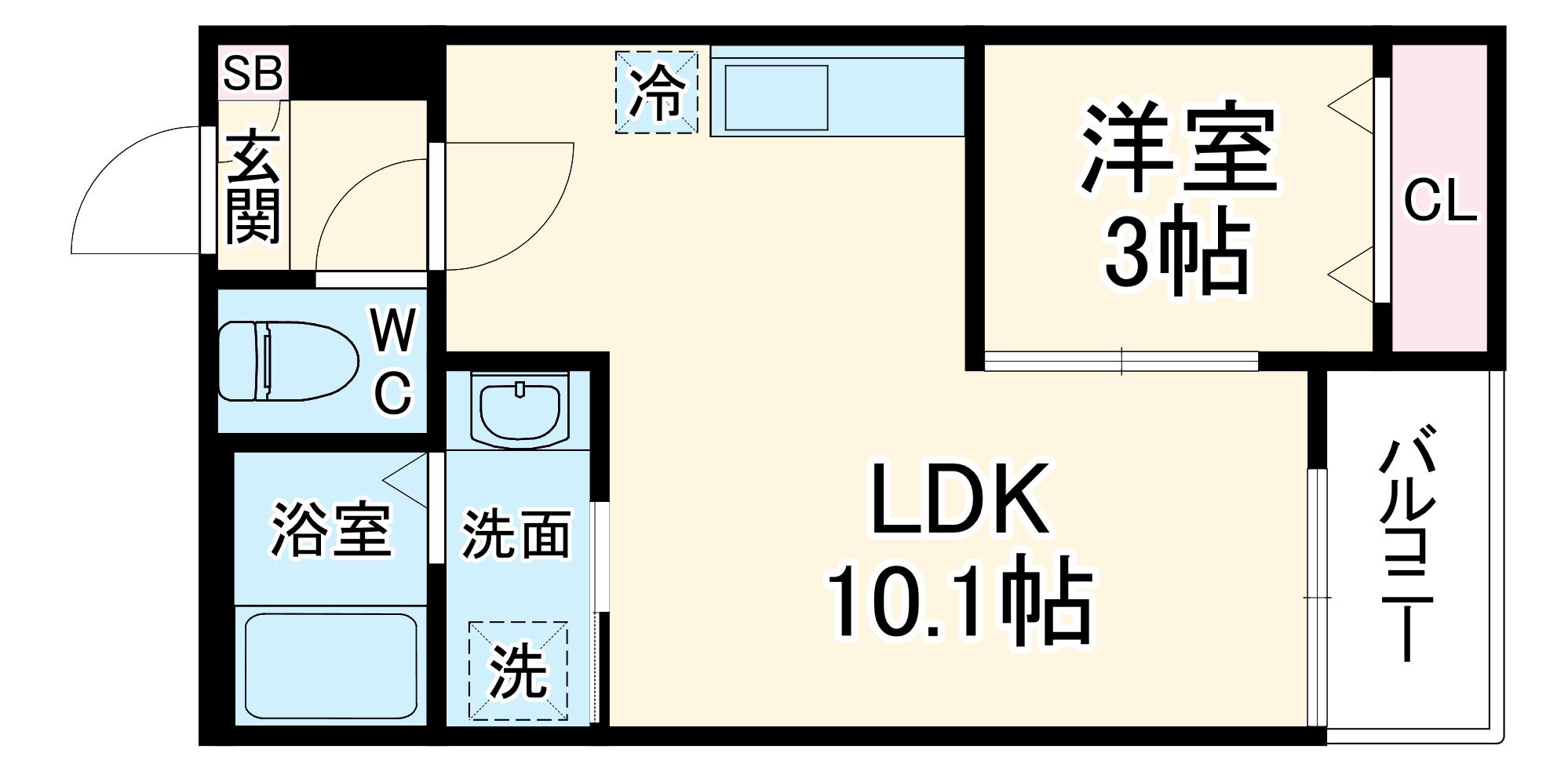 GRANDBLUE NAGASUKA Ⅲ(1LDK/1階)の間取り写真