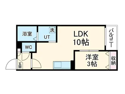 WARREN HOSHIZAKI 3(1LDK/3階)の間取り写真