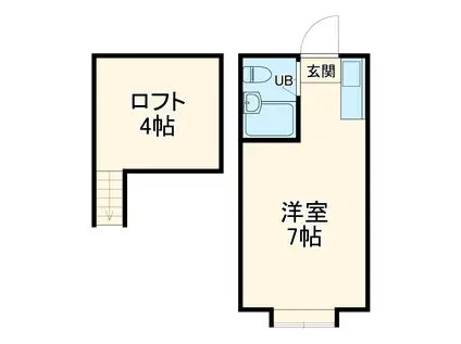 美しの森(ワンルーム/2階)の間取り写真