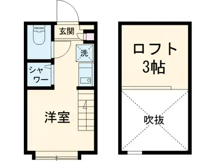 ハーモニーテラス永福Ⅱ(ワンルーム/1階)の間取り写真