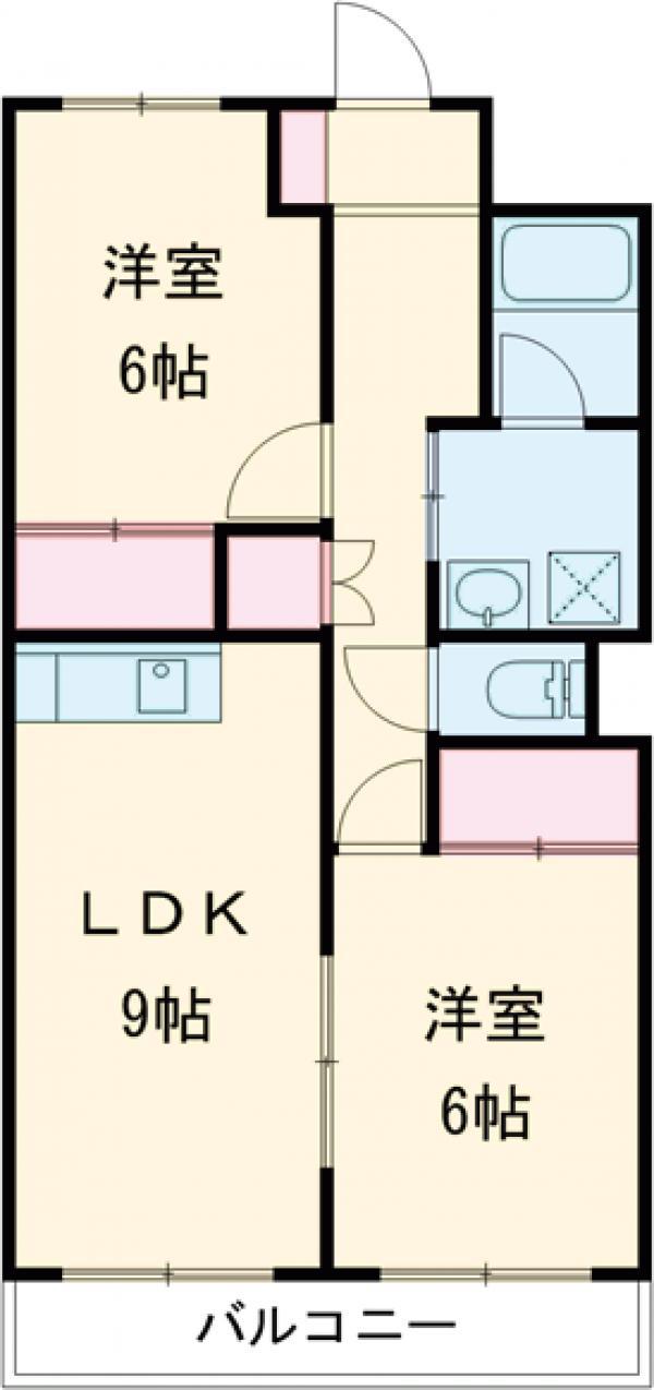 宇都宮昭和ビルⅡ(2LDK/1階)の間取り写真